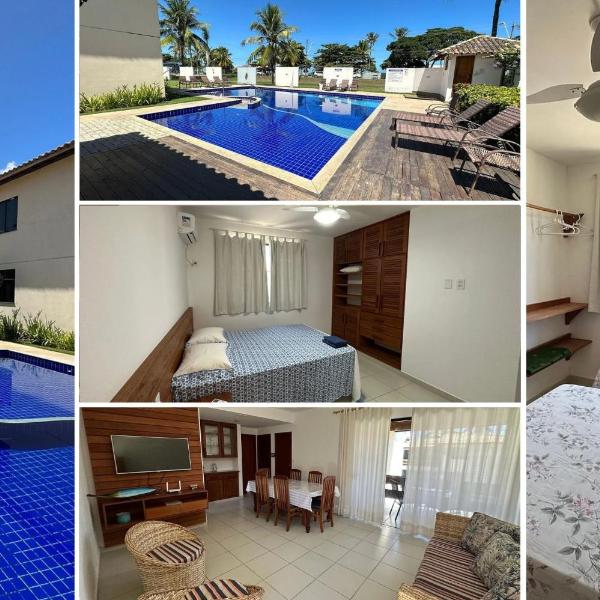 Aptos em condominio frente mar na praia de Taperapuã, atravessou a rua está na praia, aptos com 2 quartos com ar condicionado, internet privativa 300MBPS, 1 vaga de garagem, acomodam até 6 pessoas