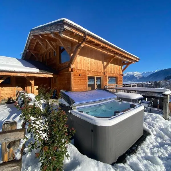 Chalet vue Mont Blanc avec jacuzzi extérieur，孔布盧的飯店