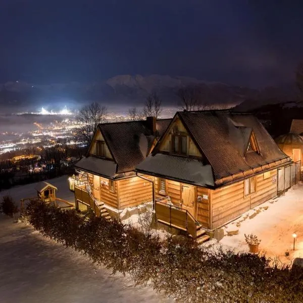 Domki Widokowe Wooden Luxury Chalet with Private Jacuzzi, hotelli Ząbissa