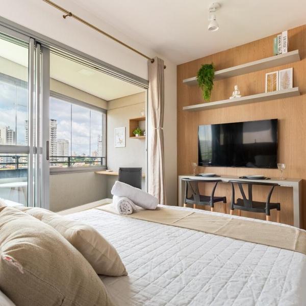 Studio c/ varanda | Conforto + Piscina | Brooklin