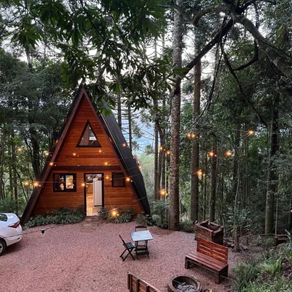 Cabanas da Mata Com Vista para as Montanhas na Serra Gaúcha