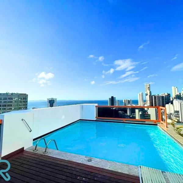 Lindo APT Vista Mar Completo com Piscina no Rooftop do EDF, Próximo ao Porto da Barra - Foto 3