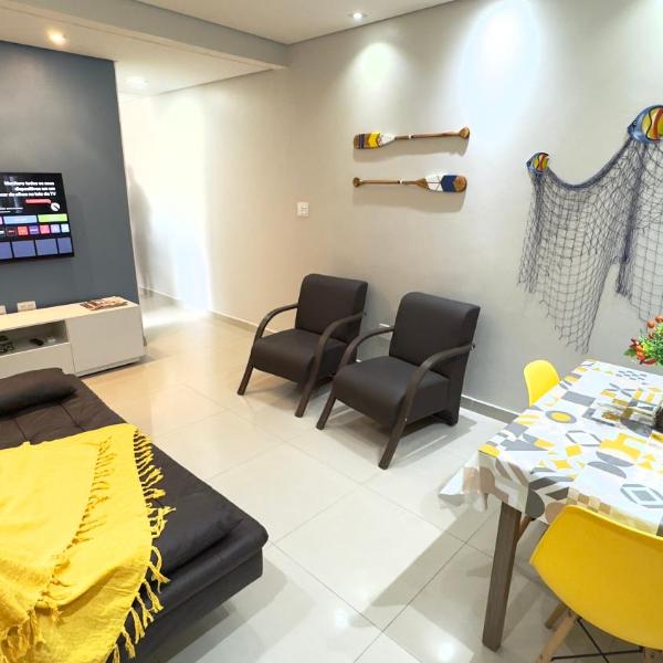 Santos - Gonzaga - Apartamento completo 1 quadra da praia