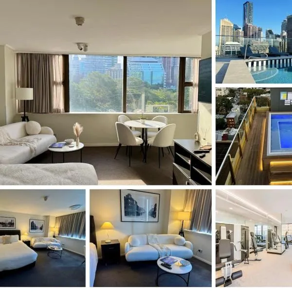 Stylish studio with amazing views and pool, hótel í Sydney