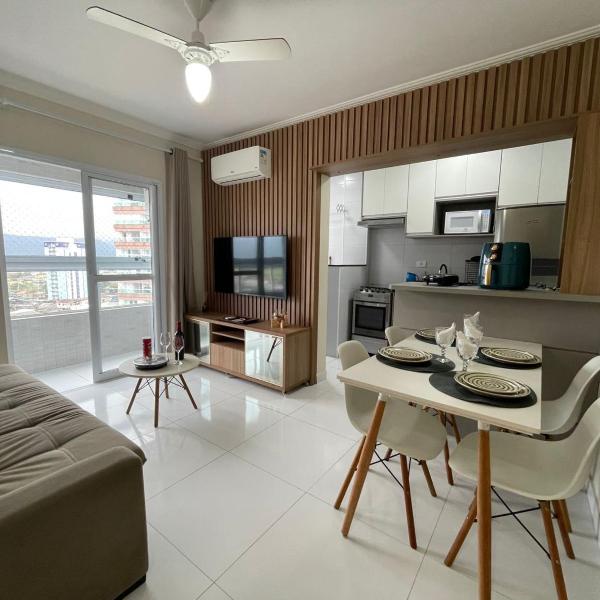 Apartamento Moderno com Varanda Gourmet e Wi-Fi Rápido Vila Caiçara Praia Grande - Foto 2