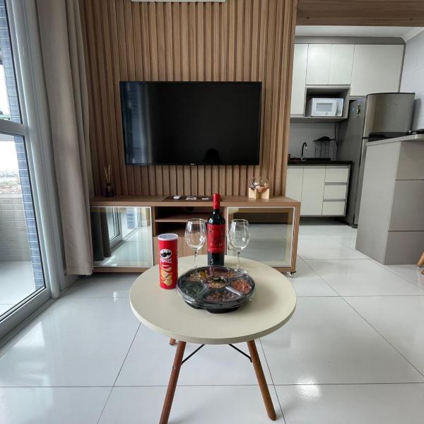 Apartamento Moderno com Varanda Gourmet e Wi-Fi Rápido Vila Caiçara Praia Grande - Foto 5