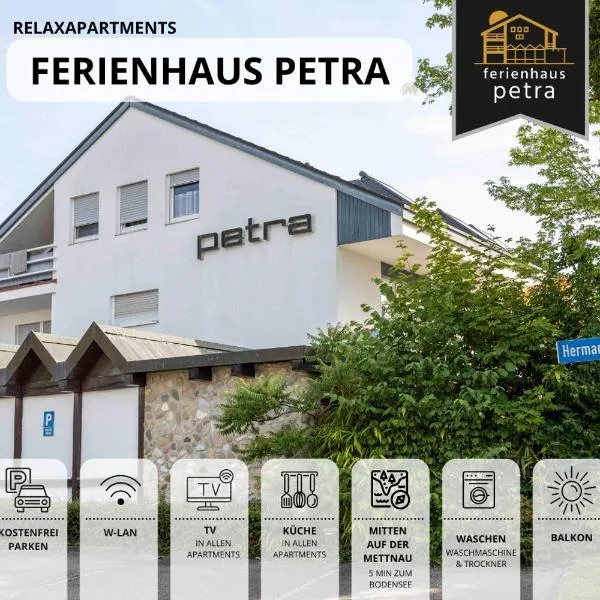 Ferienhaus Petra - Großzügige Ferienwohnungen in bester Bodenseelage l 1 Minute zum Bodensee l 7 Ferienwohnungen l Vollausgestattete Küchen l Gratis-WLAN l Gratis Parkplätze l Mitten auf der Mettnau, hotel in Radolfzell am Bodensee