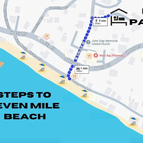 SUITE 1, BLUE PAVILION - Steps to BEACH - Car, Value, Service, hotel a West Bay