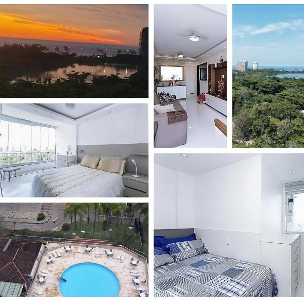 Rosa dos Ventos - Premium Luxo 5 Estrelas - Vista Mar - Barra da Tijuca - 2 Quartos, Cozinha equipada, Amplo e arejado, Ar cond, Estacionamento grátis, Restaurante no Local, Melhor localização da região, Vá a pé para Praia, Barra Shopping, Village Mall