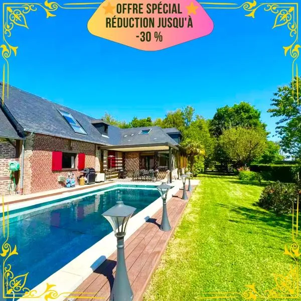 La Villa Normande - Piscine - Jaccuzzi encastré - WIFI Fibre - 6 chambres - 4 TV 4K - Jeux Enfants - Luxe, hotel v destinaci Bosc-Mesnil