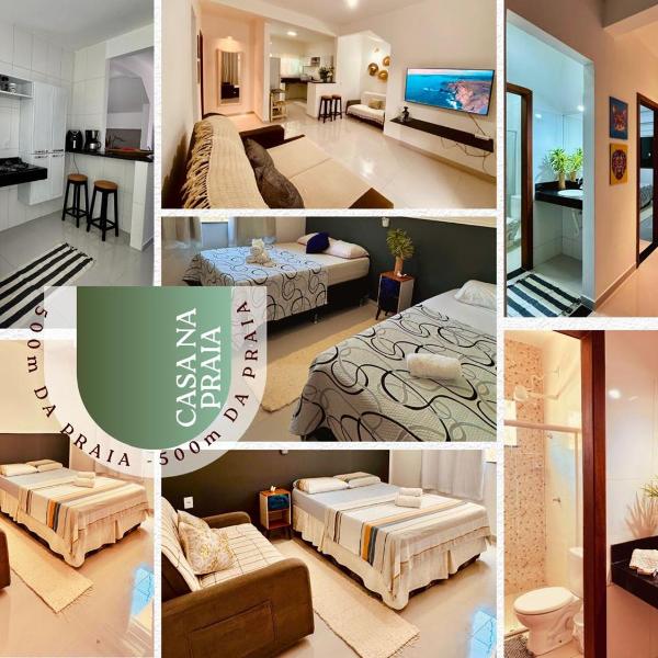 CASA a 500m da PRAIA com 02 Quartos, SUÍTE, Wi-Fi 120Mbps, AR CONDICIONADO, Cozinha Completa, Maquina de Lavar e ESTACIONAMENTO