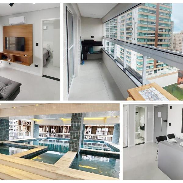 Apto com lazer completo, piscina, ar, mercadinho e pet friendly a 1 min da praia - Foto 2