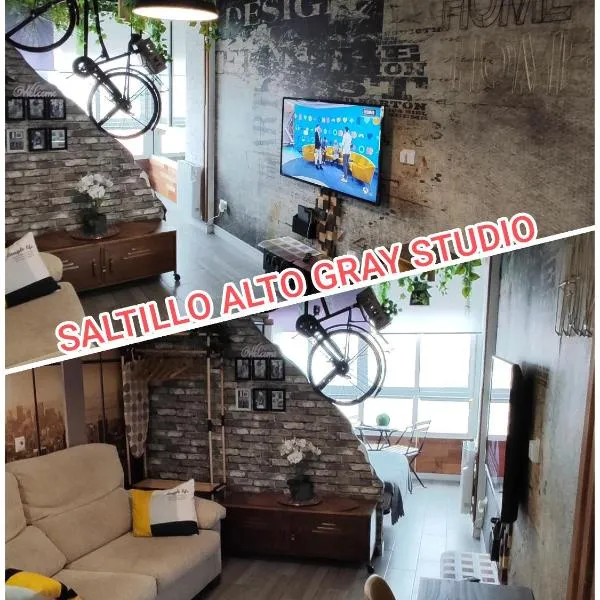 Saltillo Alto Gray Studio. Vistas al mar y piscina, hotel v destinaci Torremolinos