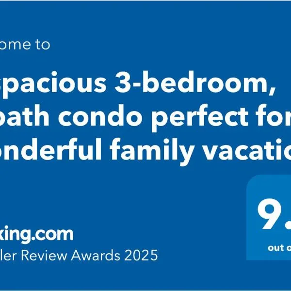 A spacious 3-bedroom, 2-bath condo perfect for a wonderful family vacation, hotel in Myrtle Beach