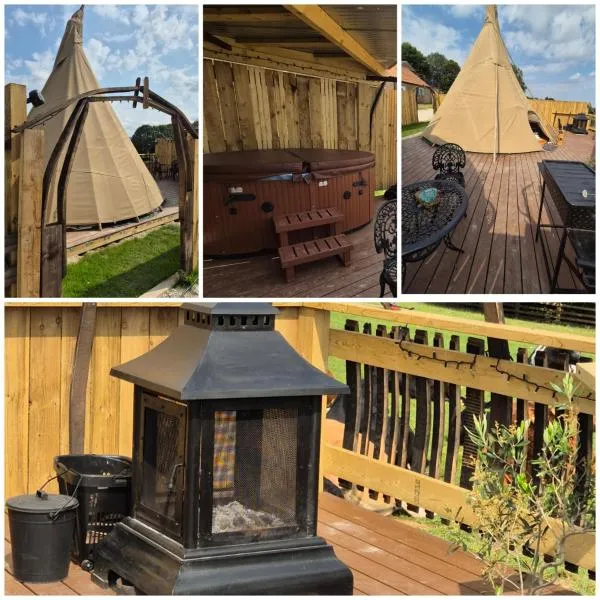 Burtree Country House, Tipi's, Treehouse & Lodge & house rooms with hot tubs in a private garden、サースクのホテル
