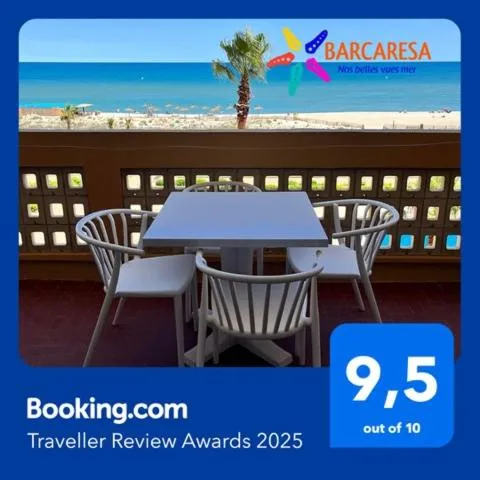 BARCARESA-Appartement face mer et piscine wifi clim garage, hotel a Le Barcarès