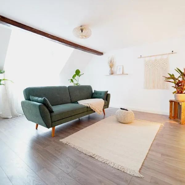 Zentrale, gemütliche Dachgeschoss-Etage - 52qm - Altes Haus auf 2,5 Etagen exklusiv für Dich - mit 1 Schlafzimmer, Wohnzimmer und Rückzugsraum zum Verweilen - Küche, großes Bad, Netflix, hotel v destinaci Halle