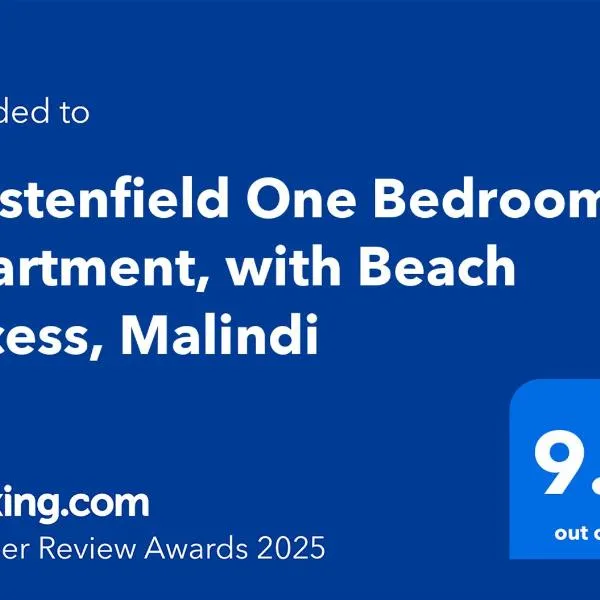 Westenfield One Bedroom Apartment, with Beach Access, Malindi, hotel v destinaci Malindi