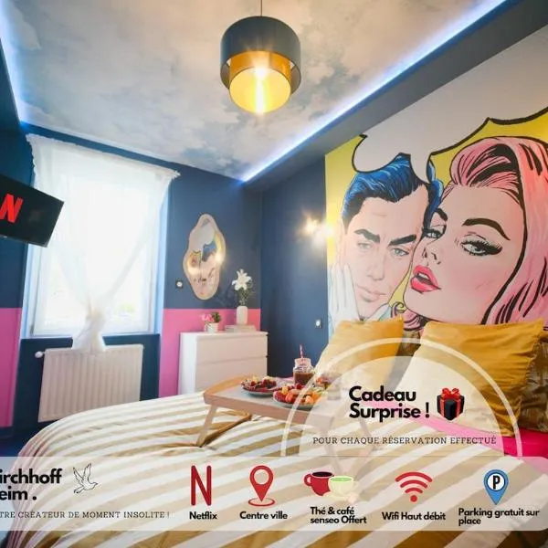 Popart Insolite Jacuzzi,Sauna & SPA Parking free – hotel w Miluzie