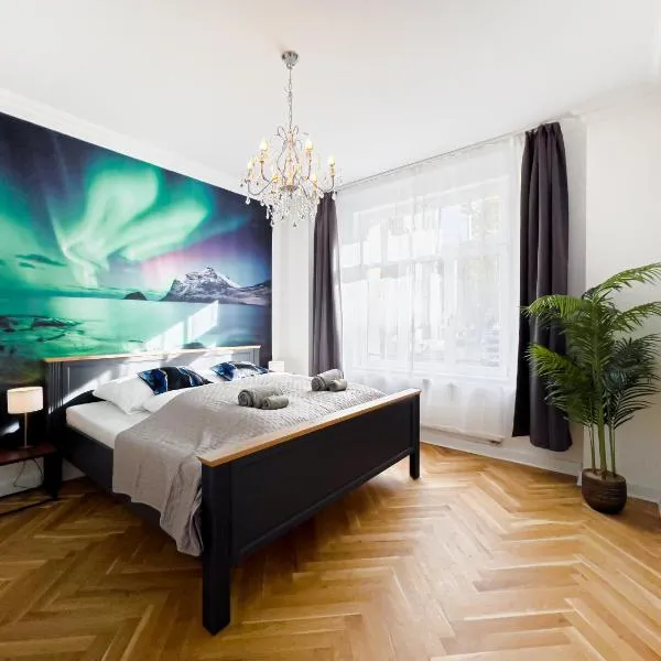 Erstklassiges Ferienapartment Citynah mit 1 Schlafzimmer - WiFi, TV, Küchenzeile, Waschmaschine&Trockner, hotell Leipzigis
