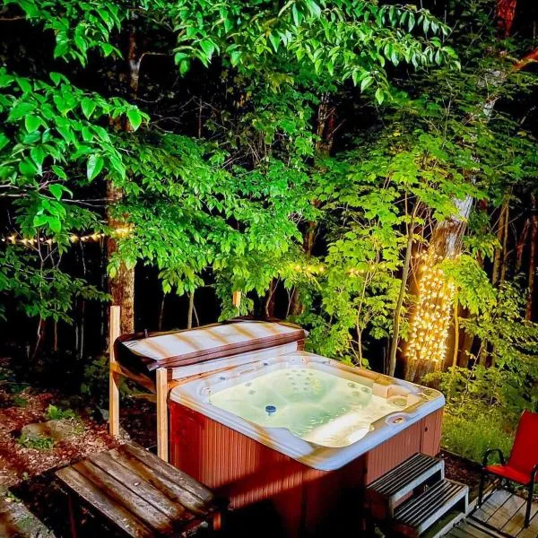 Log cabin with HOT TUB and view, hotel v destinaci La Minerve