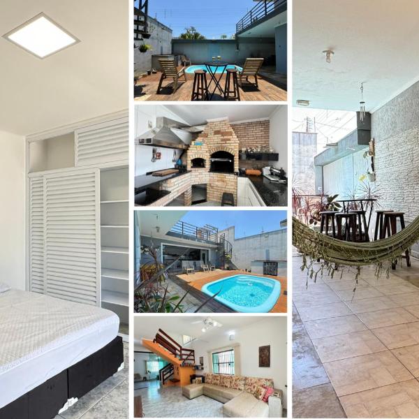 Casa a 300 metros Praia, 5 quartos, com área Gourmet , Mirante, Piscina, churrasqueira e ar condionado em 2 quartos