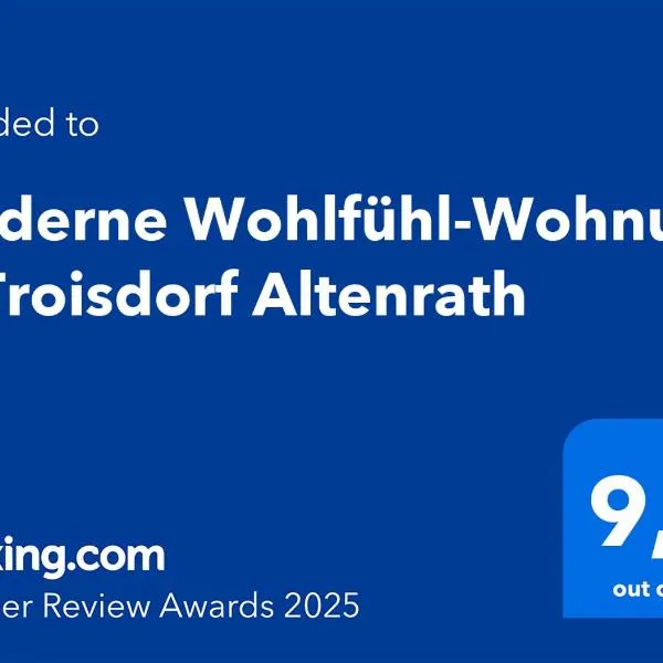 Moderne Wohlfühl-Wohnung in Troisdorf Altenrath, hotel en Troisdorf