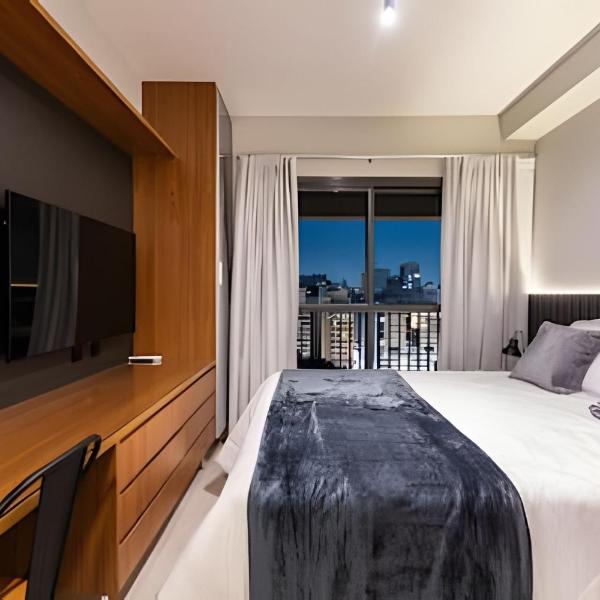 BHaus Setin Nova Republica - Studio 30m2 com Varanda - Cama Queen - Vista Incrível da Praça e Skyline 16o andar - Academia - Piscina - Lavanderia - Coworking - Portaria 24h - Em frente ao metrô - SR8 - Foto 2