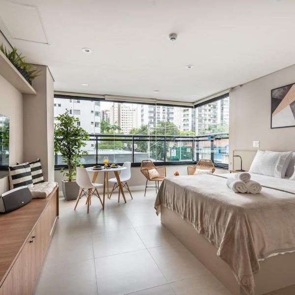 BHaus Moema Dstay - Studio Family Deluxe - Cama Queen - Academia - Lavanderia - Coworking - Próximo ao Metrô e Shopping Ibirapuera - Acomoda 2 adultos e 1 criança - ds12