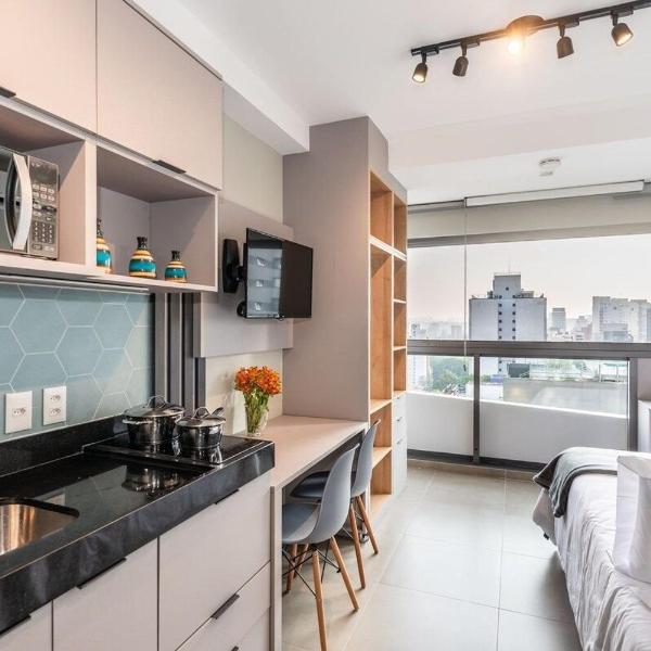 BHaus VN Oscar Freire - Studio com Vista Jardins 14o andar - Ao lado do metrô - Academia - Coworking - Lavanderia - Estacionamento pago no prédio - of4