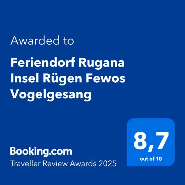 Feriendorf Rugana Insel Rügen Fewos Vogelgesang, hotel a Dranske