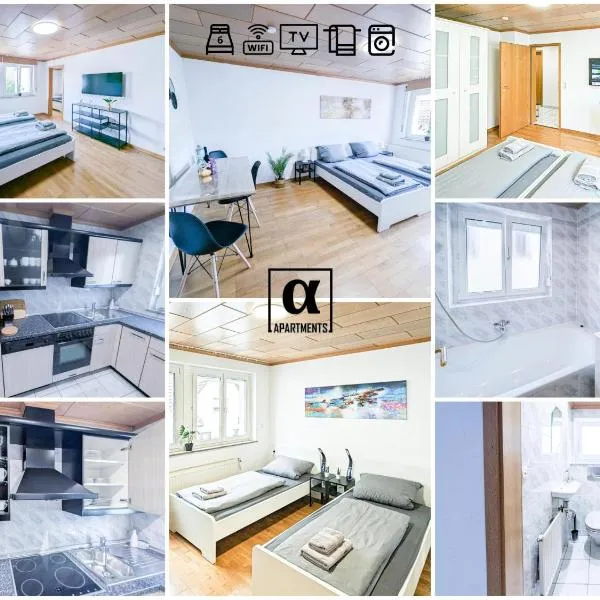 ALFA Stuttgart 3 Zimmer 6 Betten Apartment Zuffenhausen Porsche Bosch BZ WLAN EBK WM, hotell i Stuttgart