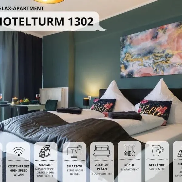 Relax Apartment 1302 Tolle Aussicht Massagesessel Smart TV, hotel en Augsburg