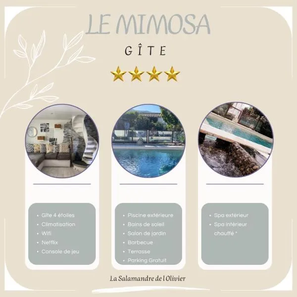 La Salamandre de l Olivier - le Mimosa, hotel en Aubignosc