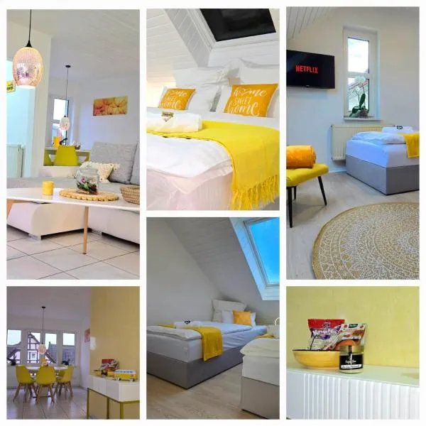 HAPPY HOMES YELLOW - Up to 8 - Küche - W-LAN - Netflix - Honig - Badewanne，Nidda的飯店