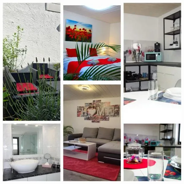 HAPPY-HOMES RED - Up to 5 - Küche - W-LAN - Netflix - Honig - Terrasse, hotel in Altenstadt