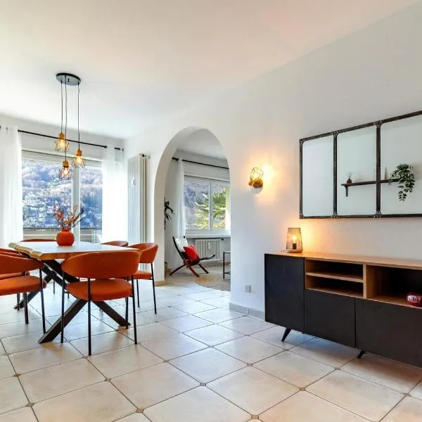Elegant, Lugano Lake View, pool and private parking, hotel in Brusino Arsizio