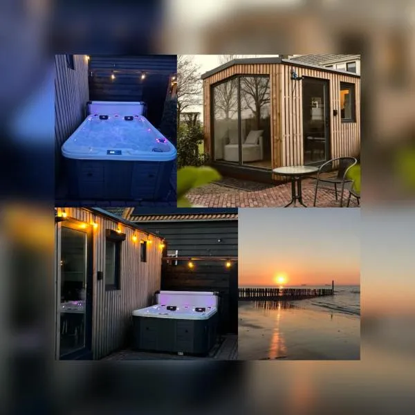 Luxe Tiny House incl Jacuzzi en Strandhuisje in zomerseizoen、Meliskerkeのホテル