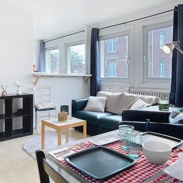 Bright apartment 10 min from Lille 4 people, hotel v destinácii Marcq-en-Baroeul