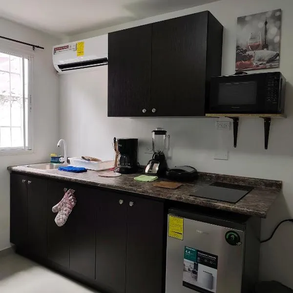 apartamentito tipo estudio AMUEBLADO tranquilo y acogedor cocina y baño privado independiente en CHANIS cerca de Costa del este, hotel in Panama City