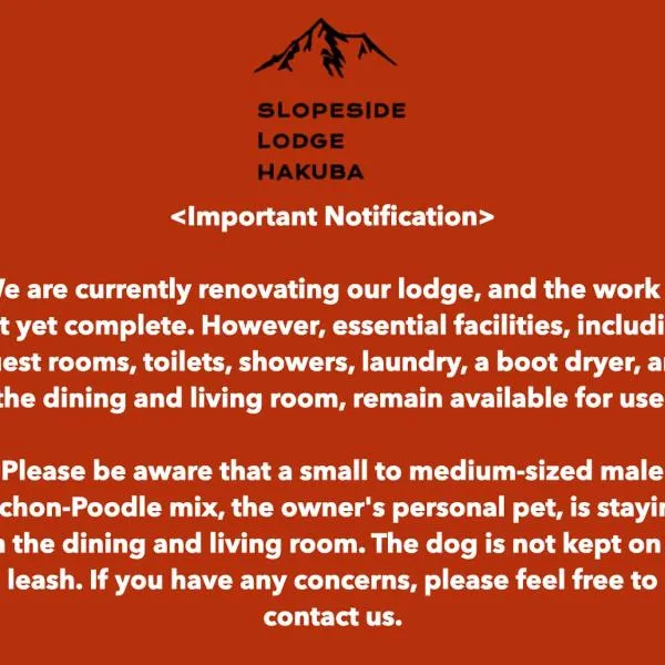 Slopeside Lodge Hakuba, hotel in Otari