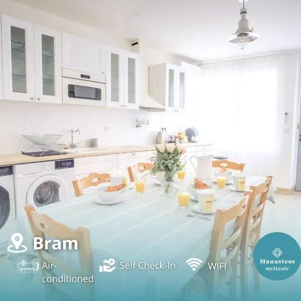 Maison Charmante au coeur de la circulade-Patio-AB、Bramのホテル