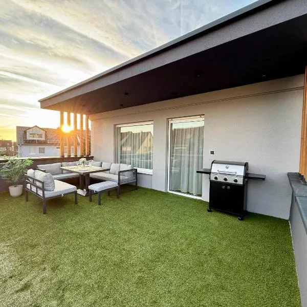 Moderne Terrassenwohnung in Nuremberg, hotel in Nürnberg
