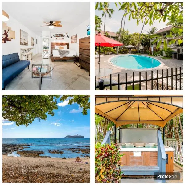 DOWNTOWN HAWAIIAN PARADISE CONDO with Hot Tub, Pool & Beach - Kona Islander Inn, hotel in Kailua-Kona