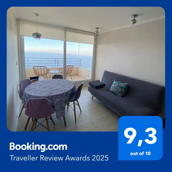 Departamento con vista al mar, de 2 dormitorios en Concon, hotel v destinaci Concón