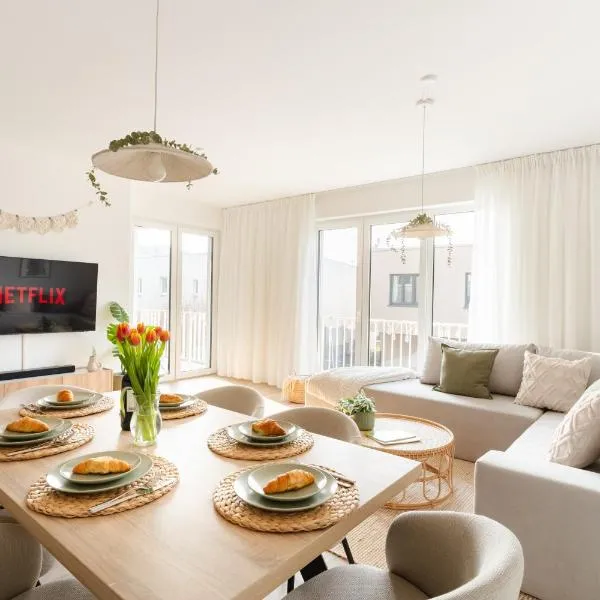 Premium-Apartment mit Balkon - Perfekt für Familien, Gruppen und Geschäftsreisende - ZAYA STAYS, hotel en Leipzig