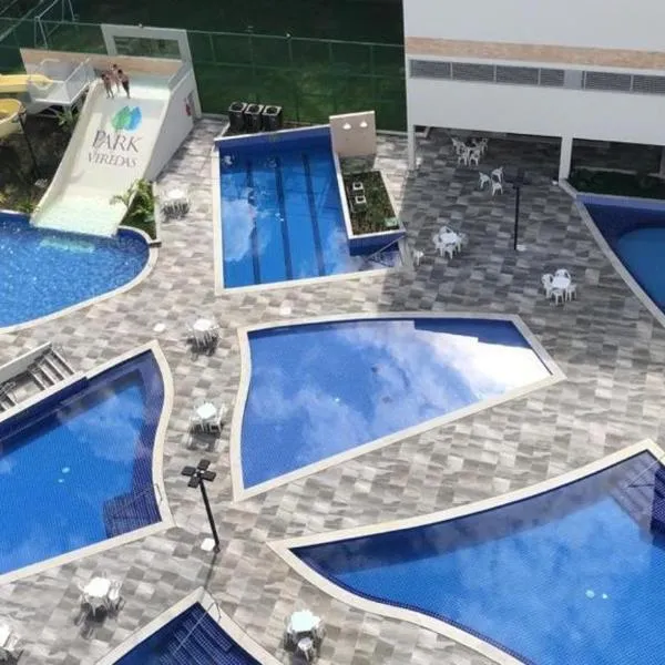 Park Veredas Flat 605 com acesso ao Rio - Fantástico!, hotel v destinaci Rio Quente