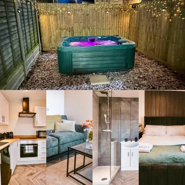 4 Bedroom, Sleeps 8, 3 Bathroom, Hot Tub, WiFi, Smart TVs in Each Room 3 min walk to KINGSHOLM Stadium, hotel di Gloucester