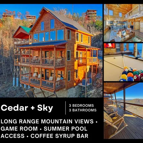 WOW, that View! NEW Luxury Cabin - Hot Tub - Pool Access - Game Room, hotel in Sevierville