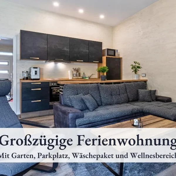 Familienfreundliche Ferienwohnung mit großem Garten, Spielplatz, privatem Badefass & Sauna, hotelli kohteessa Wendisch Rietz